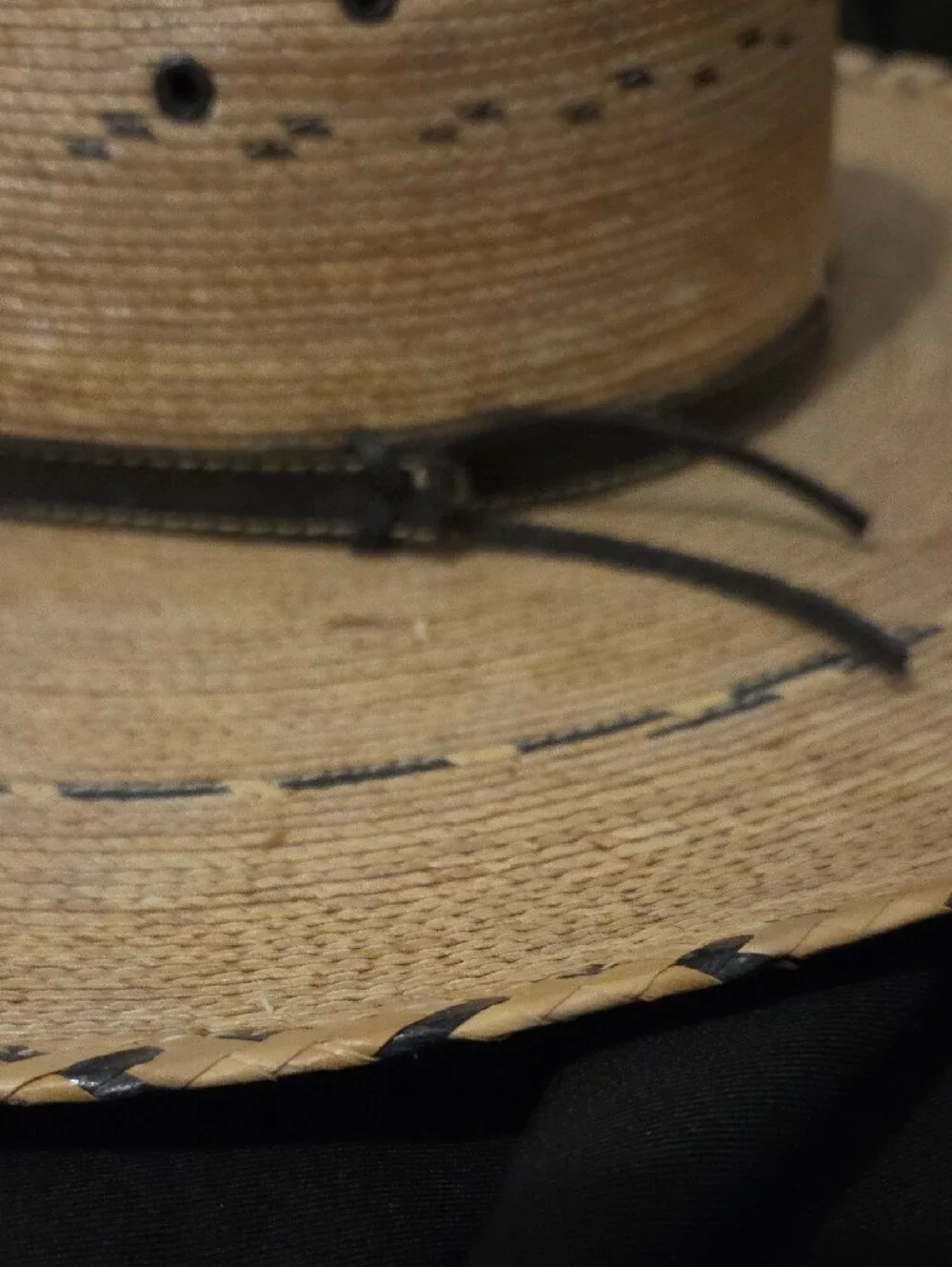 100% Palm  Hat with Decorative Band From Mexico.